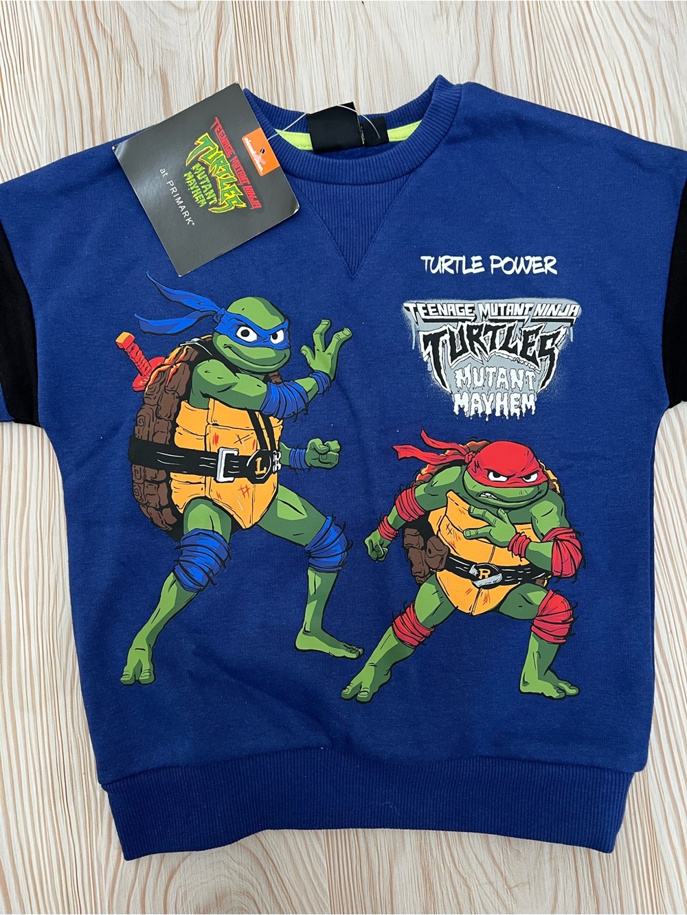 Teenage Mutant Ninja Turtles 'Turtle Power' Blue Sweatshirt Boys Size 4-5 years